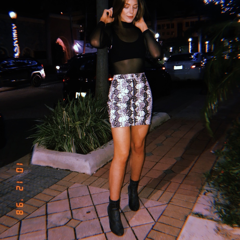 Faux Snakeskin Skirt